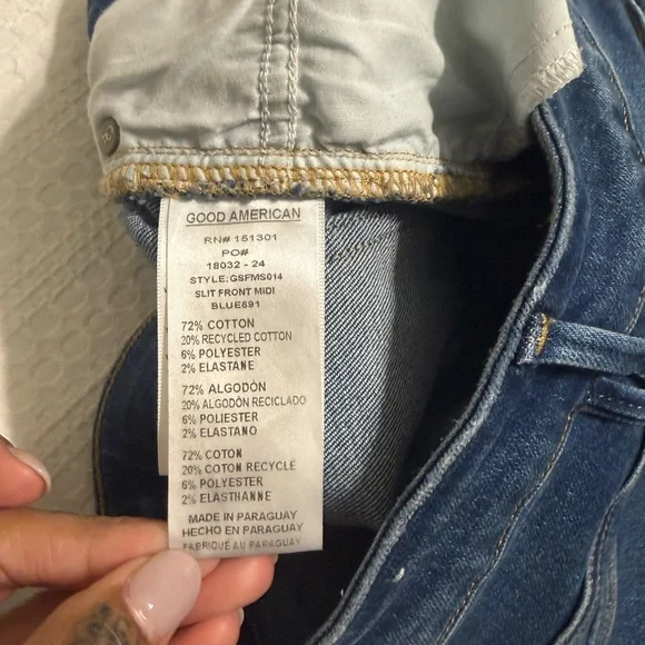 Good American Blue Denim Midi Skirt - Picture 9 of 10